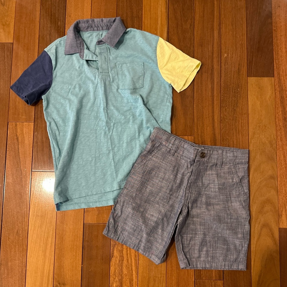 GAP Kids Blue and Gray Shirt